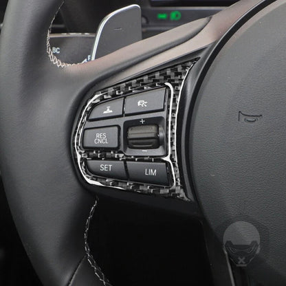 Carbon Fiber Steering Wheel Button Cover Trim for Toyota Supra A90 2019-2022