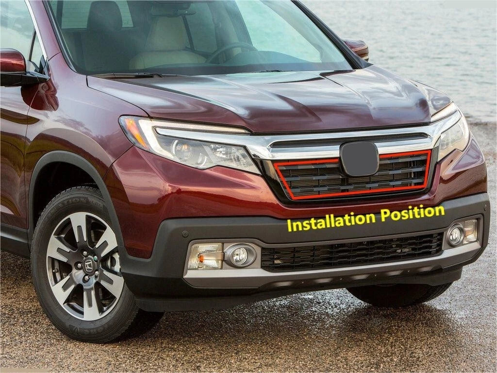 Chrome Front Center Grille Lid Cover Trim for Honda Ridgeline (2017-2020) 5 pcs