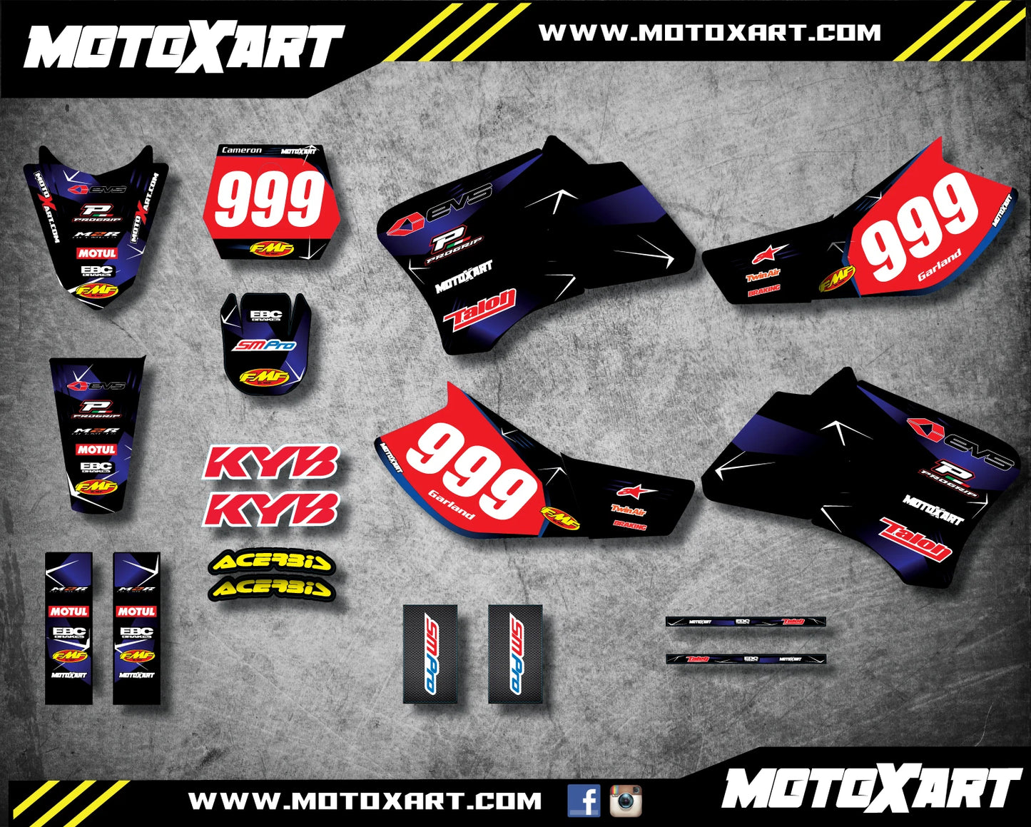 Custom Graphic Kit BARBED STYLE for Yamaha TTR 90 (2000-2007) Stickers Decals
