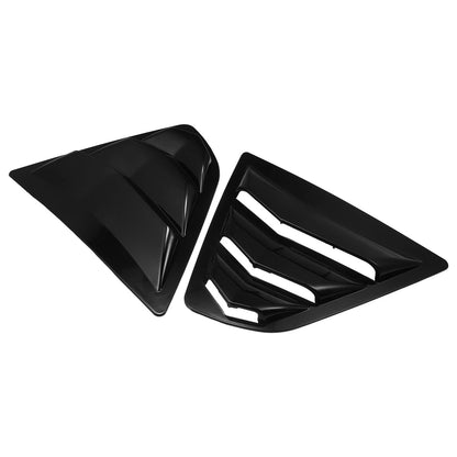 1 Pair Rear Side Window Louvers Air Vent Cover Glossy Black for Toyota Camry