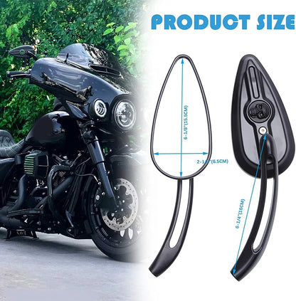 Skull Rear View Mirror for Harley Bobber Chopper Sportster Cafe Racer