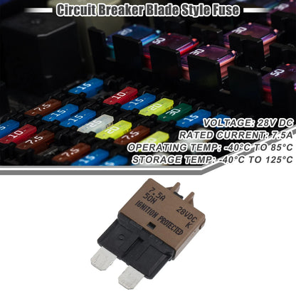 Circuit Breaker / Blade Style Fuse / 7.5A Resettable for Car Marine