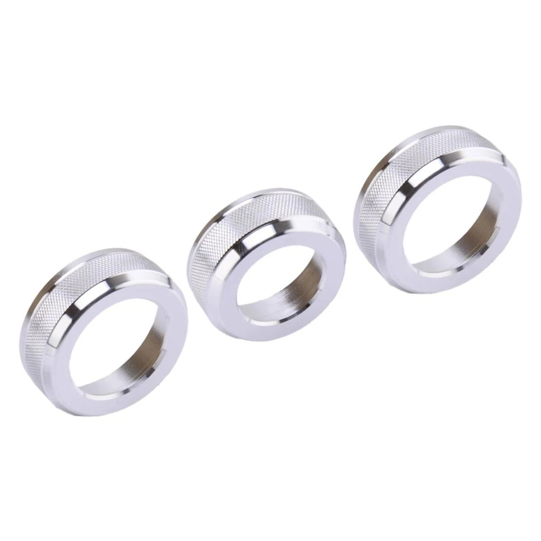 3 x Silver AC Radio Switch Knob Trim Rings for Ford Ranger (2023-2025)