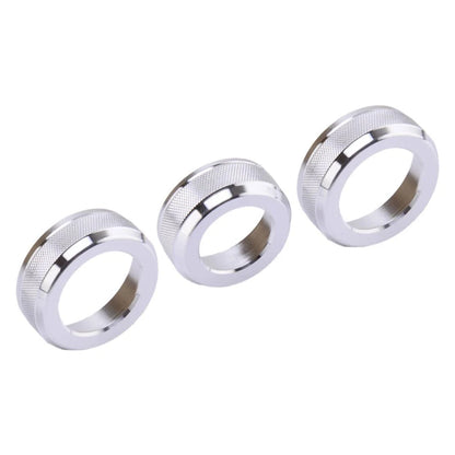 3 x Silver AC Radio Switch Knob Trim Rings for Ford Ranger (2023-2025)