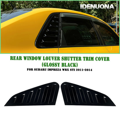 Gloss Black Rear Window Side Louvers for Subaru Impreza WRX STI (2011-2014)