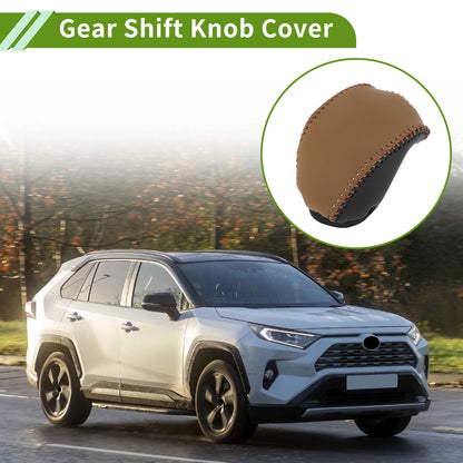 1 Pc Gear Shift Knob Cover for Toyota RAV4 Black Faux Leather (2019–2024)