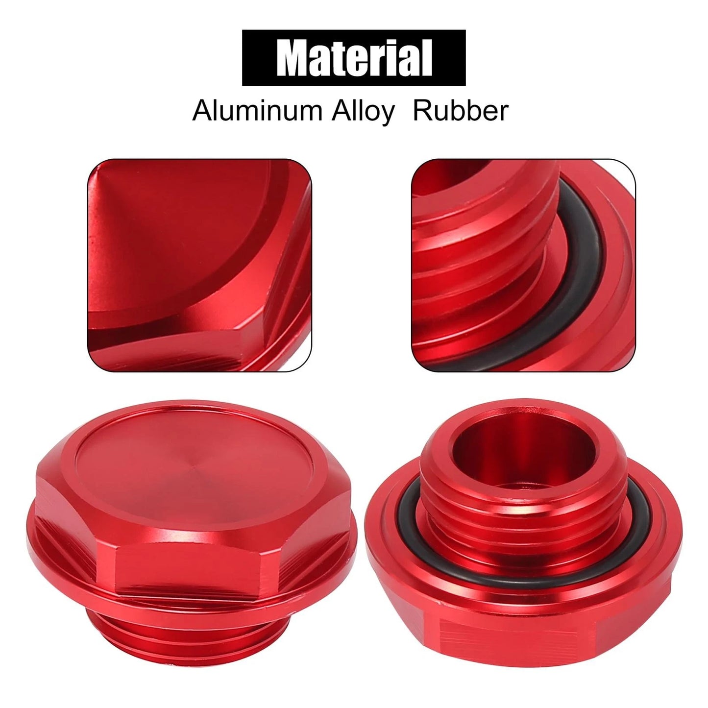 Red Aluminum Alloy Gas Engine Oil Filler Cap for Toyota Highlander (2001-2023)
