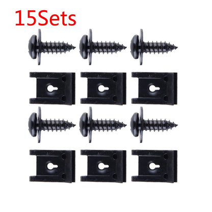 U-Type Clip Kit with Screw for Bumper Fender Trim Fasteners - Universal