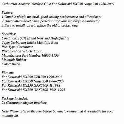 Intake Manifold Rubber for Kawasaki EX250 Ninja (1990-2007)