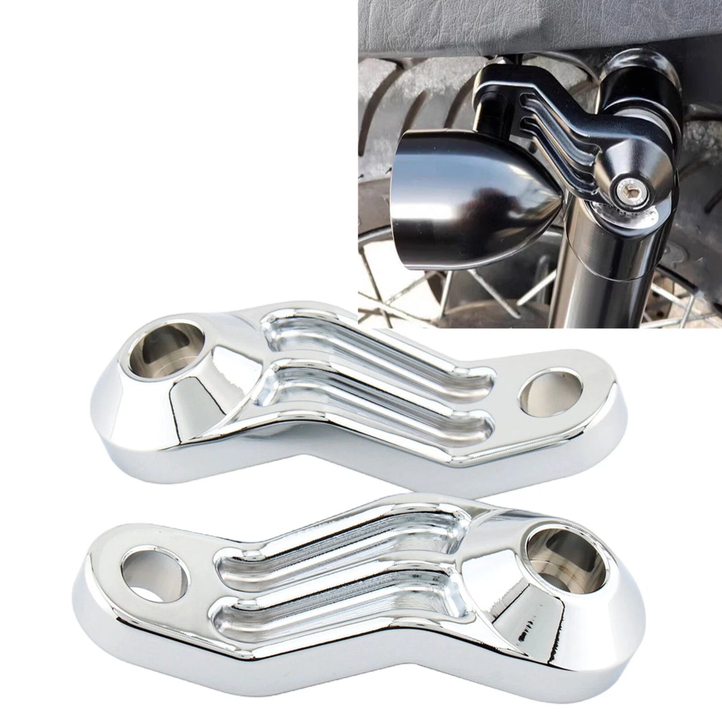 2 x Chrome Rear Turn Signal Light Holders for Triumph Thruxton (2016-2023)
