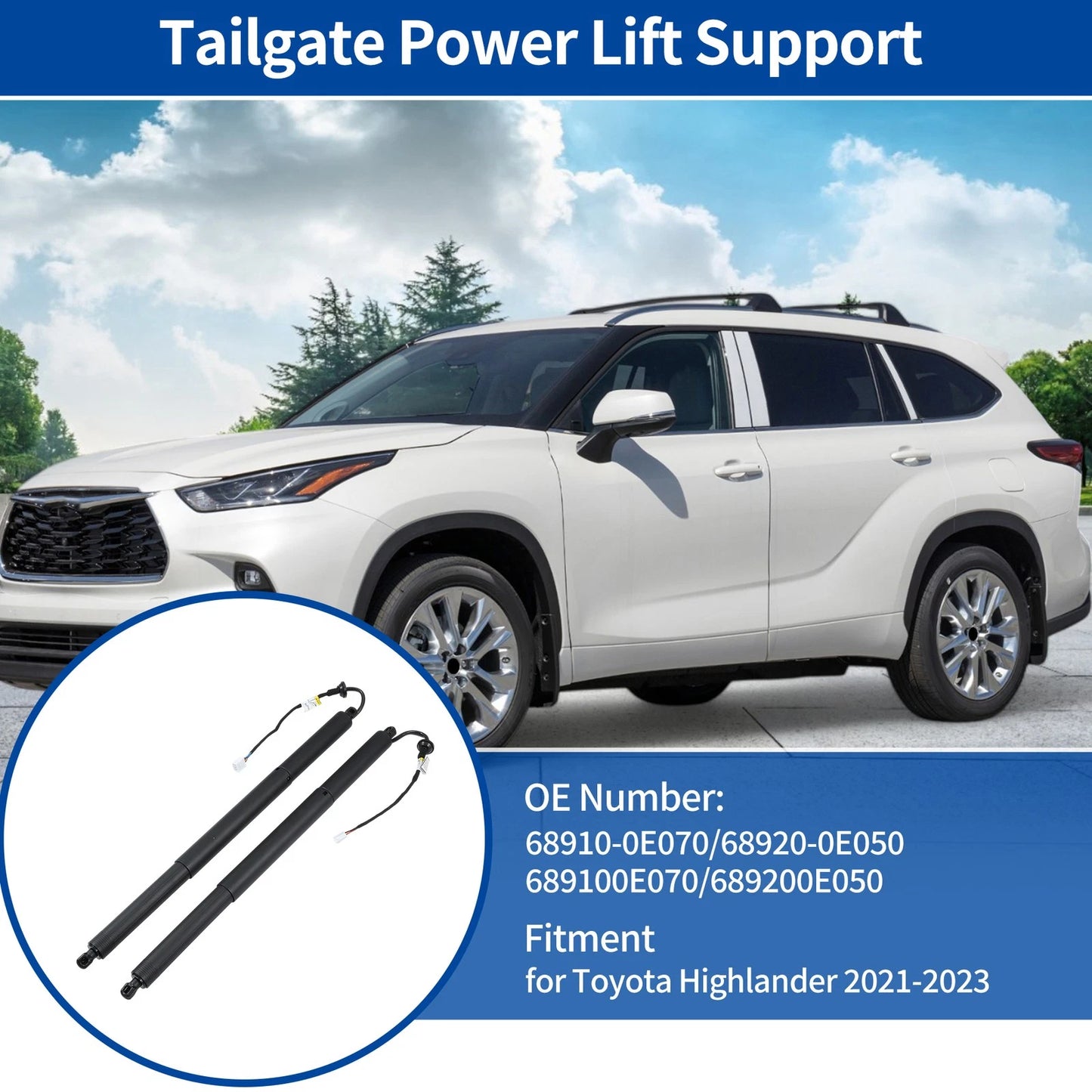 2 x LH RH Tailgate Power Lift Support for Toyota Highlander (2021–2023)