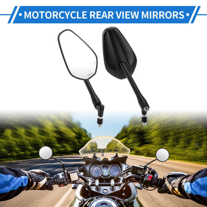 M10 Rear View Mirrors Polygonal Handlebar Black Iron Plastic for Motorcycle