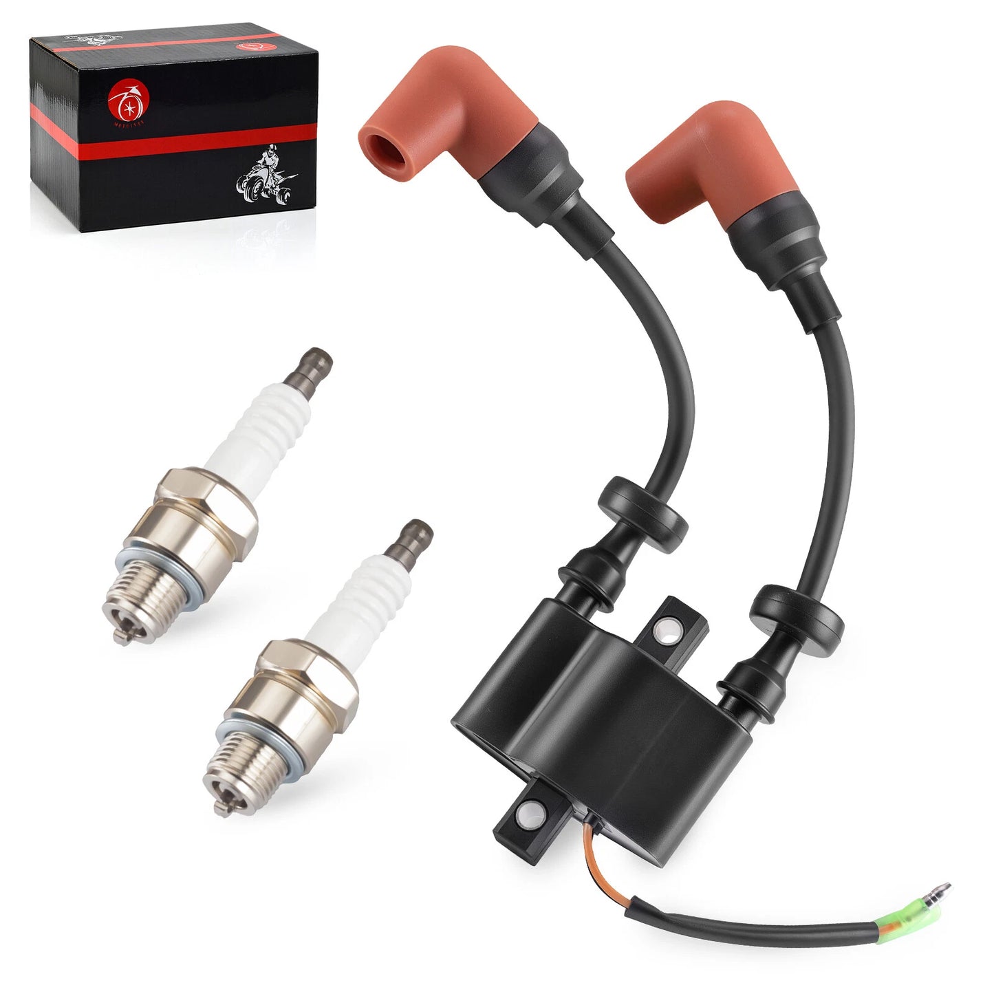 Ignition Coil w/ Spark Plug for Yamaha 4-Stroke Outboard 6-9.9HP 25"