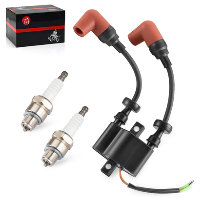 Ignition Coil w/ Spark Plug for Yamaha 4-Stroke Outboard 6-9.9HP 25"