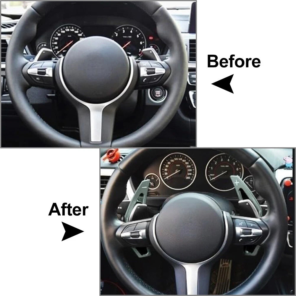 Black Steering Wheel Paddle Shifter Extensions for BMW 1 2 3 4 5 6 7 X1 X3