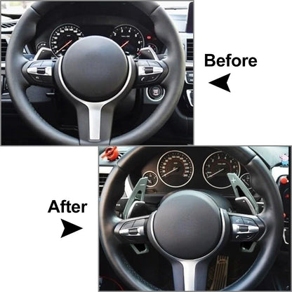 Black Steering Wheel Paddle Shifter Extensions for BMW 1 2 3 4 5 6 7 X1 X3