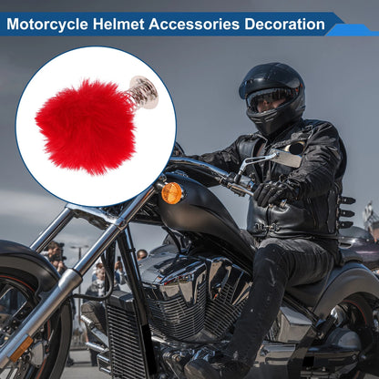 Decoration 2 x Red Plush Iron for Motorcycle Helmet