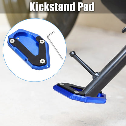 1 Set Aluminum Alloy Black Blue Motorcycle Kickstand Pad for Suzuki