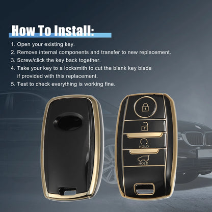 TPU Smart Key Fob Case Cover  for Kia Forte Koup, Niro (2014-2022)