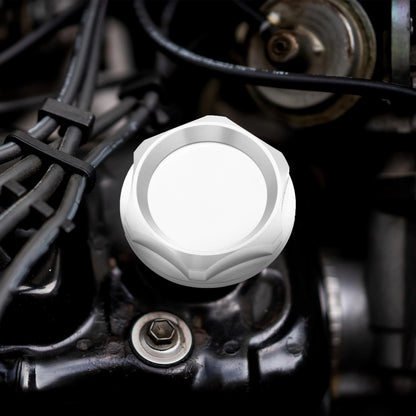 Silver Tone Aluminum Alloy Gas Engine Oil Filler Cap for Mitsubishi