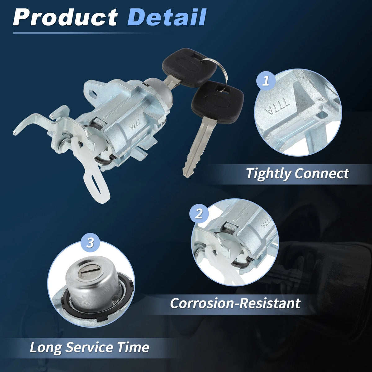 Trunk Door Lock Cylinder Kit with Keys for Toyota Yaris (2007-2011)