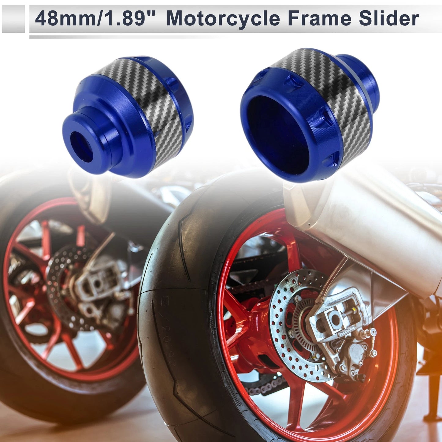 2 x Slider Frame 14mm Aluminum Alloy Carbon Fiber for Motorcycle