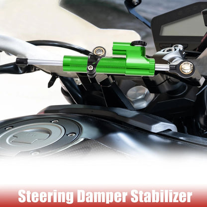 Steering Damper Universal Green Adjustable Linear Stabilizer for Motorcycle