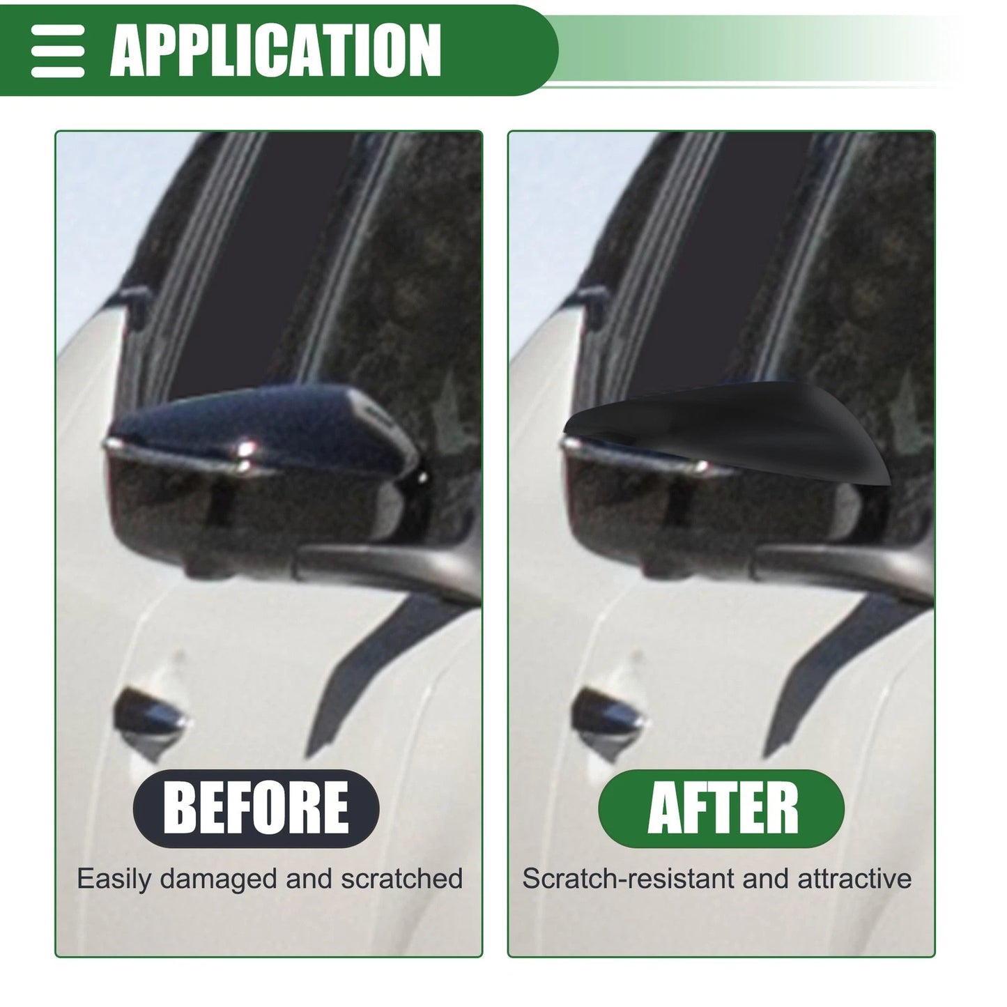 Gloss Black Left Right Rearview Mirror Covers for Nissan Altima (2013-2018)