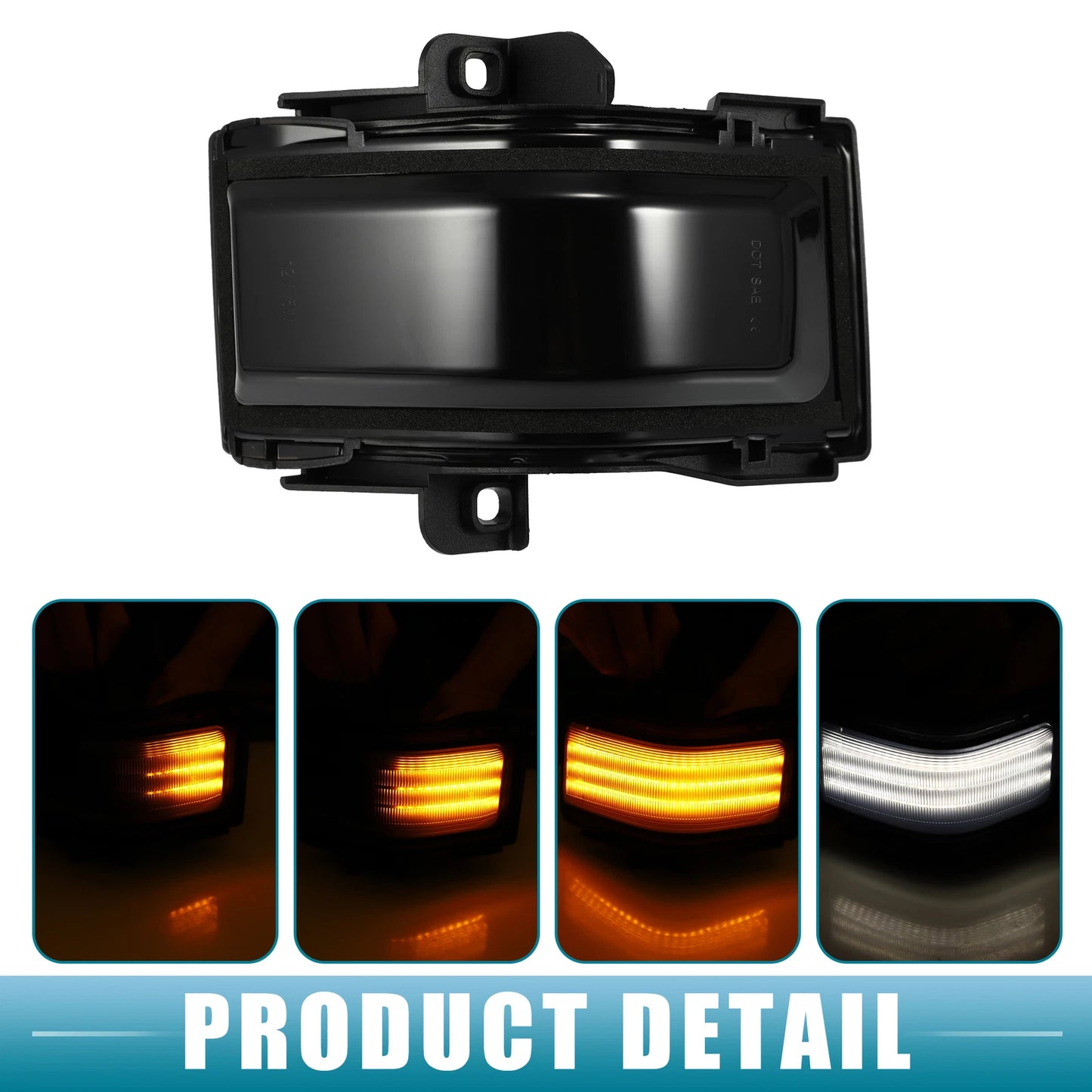 White Yellow Side Mirror Turn Signal Light for Ford (2015-2023)