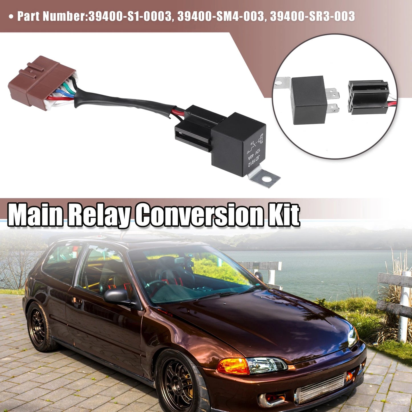 12V DC 40A Starter Relay Wiring Harness for Honda Civic (1992-2001)