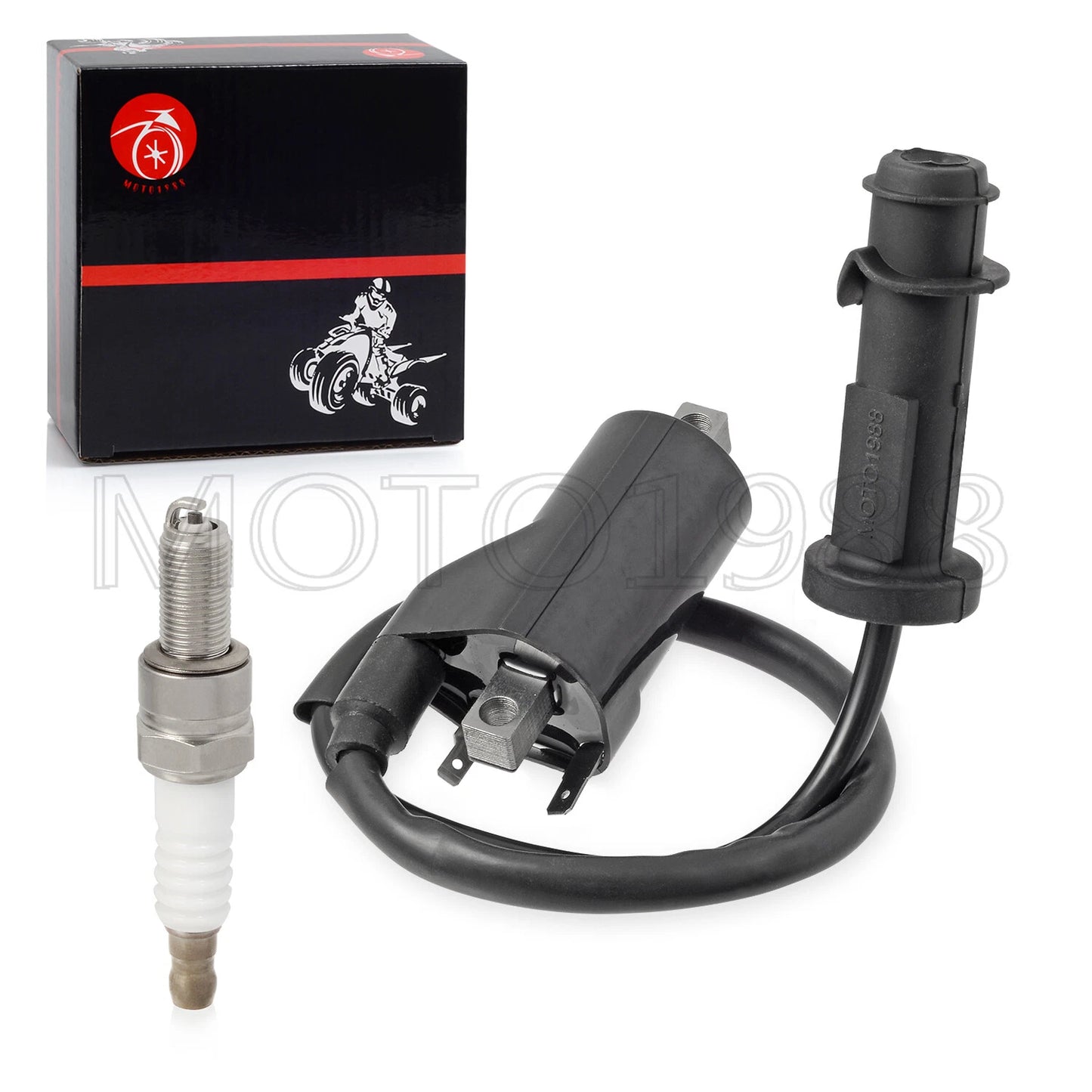 Ignition Coil Pack & Spark Plug + Cap for Arctic Cat 550 700 1000 (2009–2016)