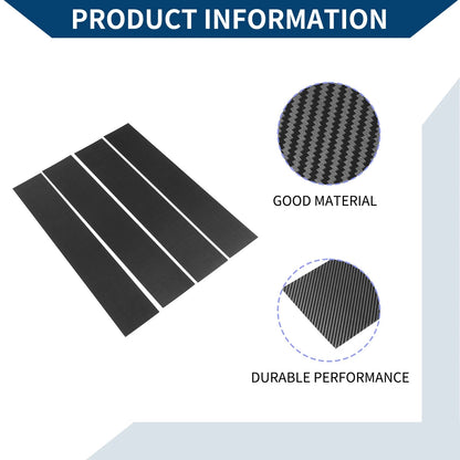 4 Pcs Car Pillar Window Trim Covers for Ford F-150 (2004-2014) Black Carbon Fiber