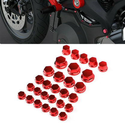 30X SET Hex Socket Bolt Screw Nut Head Cover Cap for Motorcycle Moped Scooter
