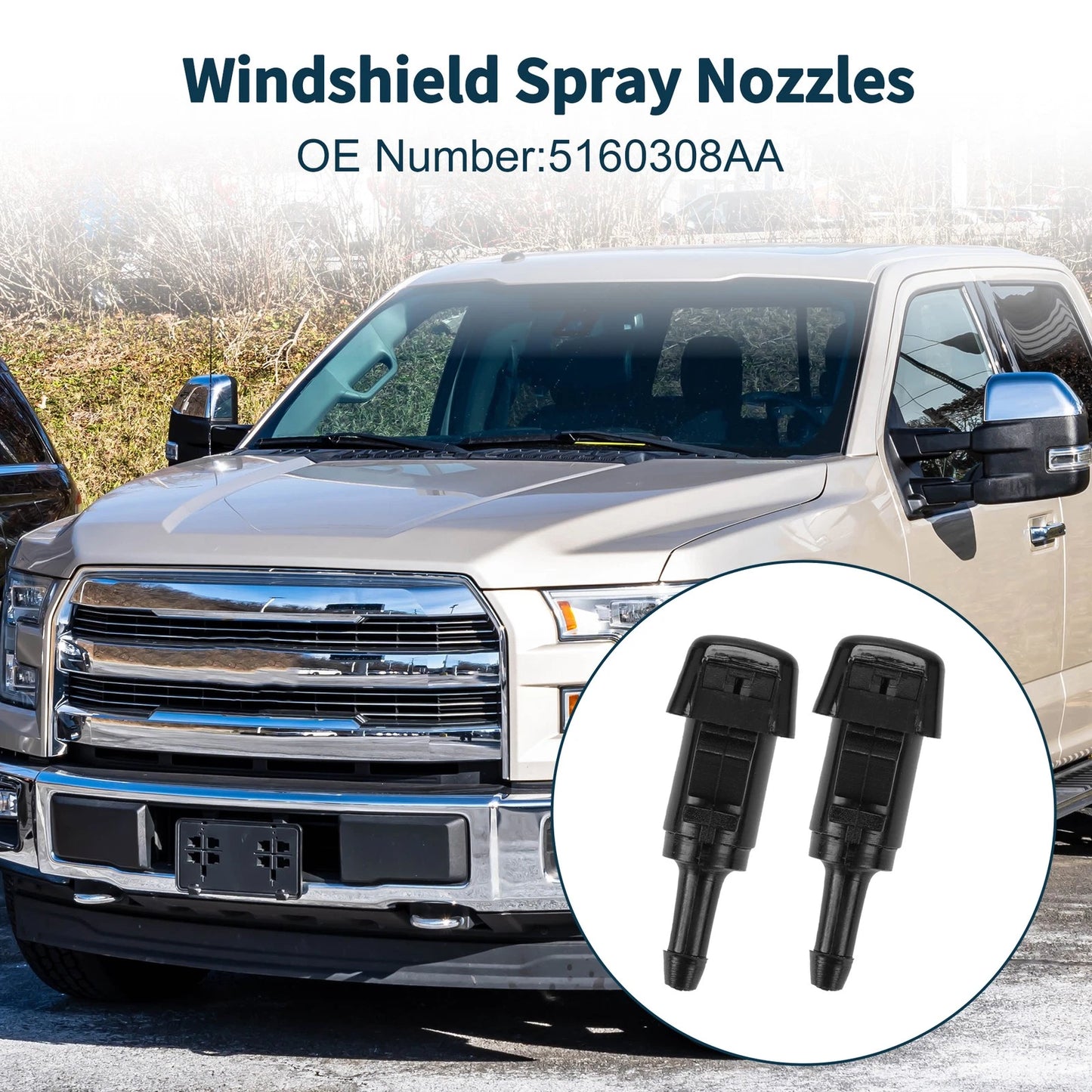 Washer Nozzle With Gasket & Fluid Hose for Dodge 1 Set