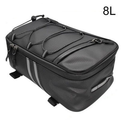 8L Tail Bag for Motorcycle PU Leather Waterproof Large Capacity Storage Bag