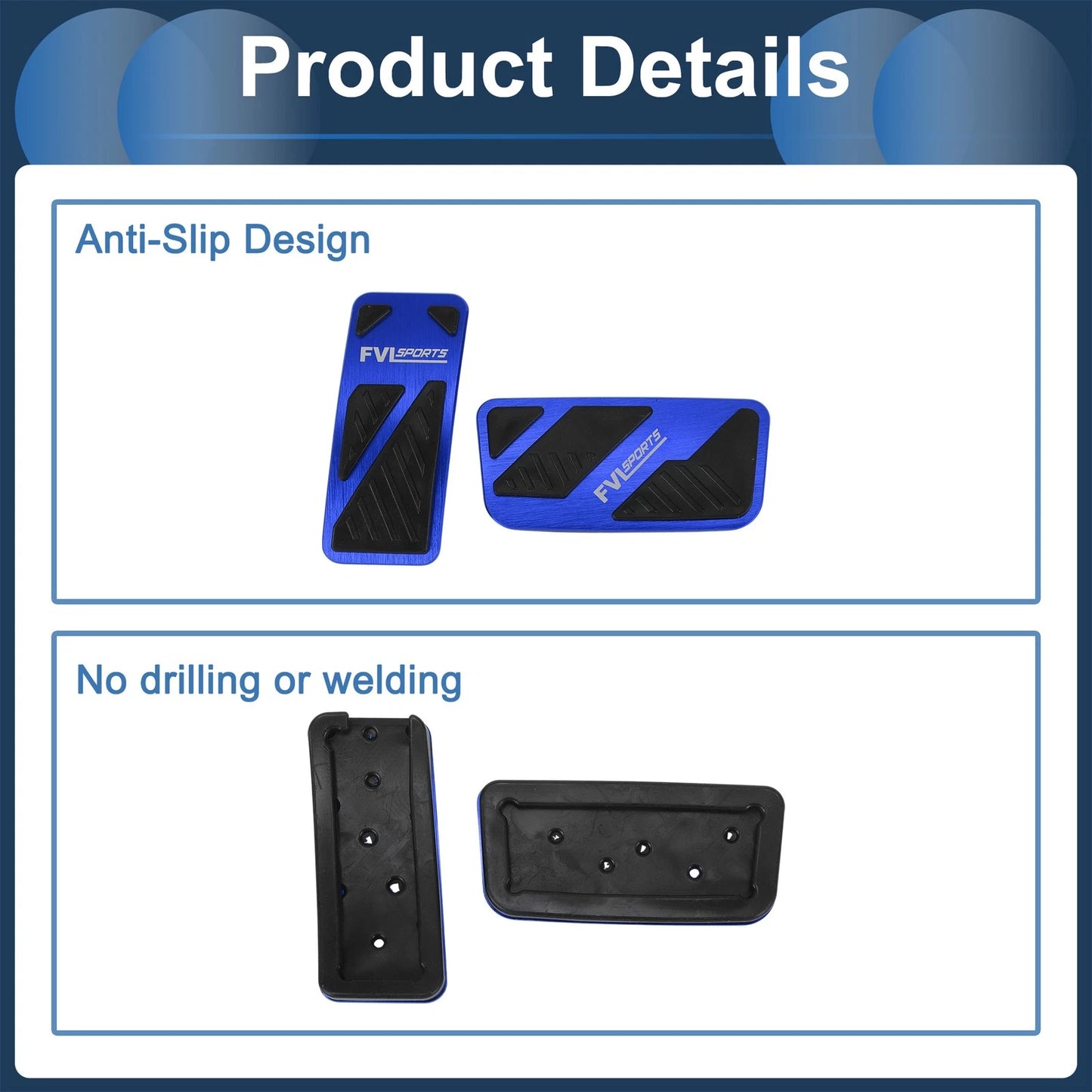 Automatic Foot Accelerator Pedal Covers  for Ford Ranger (2024) Blue