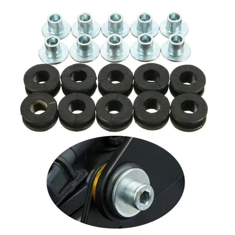 10 x M6 Motorcycle Side Panel Rubbers for Yamaha Honda