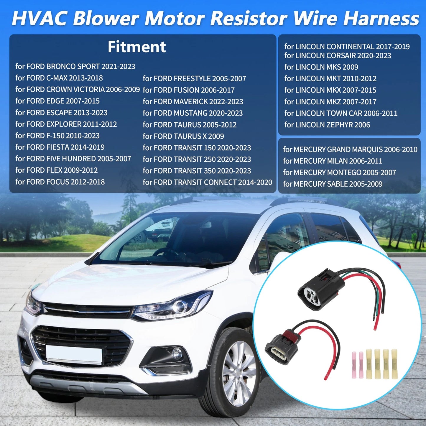 HVAC Blower Motor Resistor Wire Harness for Ford