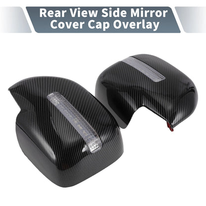 Rearview Mirror Cover Overlay Black Carbon Fiber for Lexus LX470, Toyota (1998-2007)