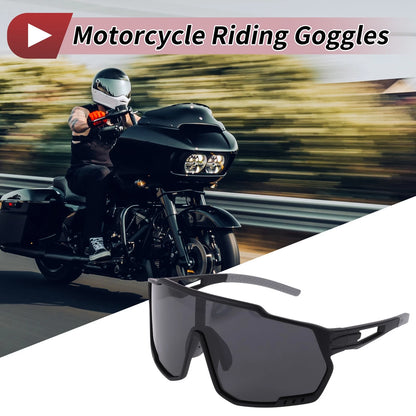1 x Motorcycle Riding Goggles Black Tri-Acetyl Cellulos PC UV400 for Motorcycle