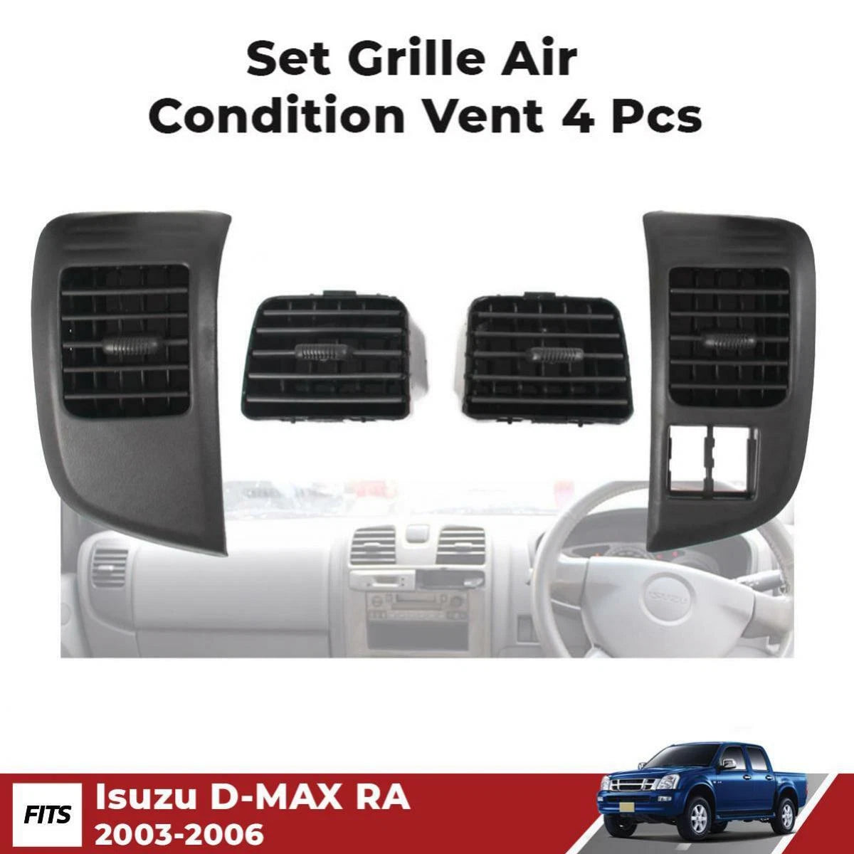 Set A/C Grille Air Condition Vent Fits 2003-2006 Isuzu D-Max Holden Rodeo Pickup