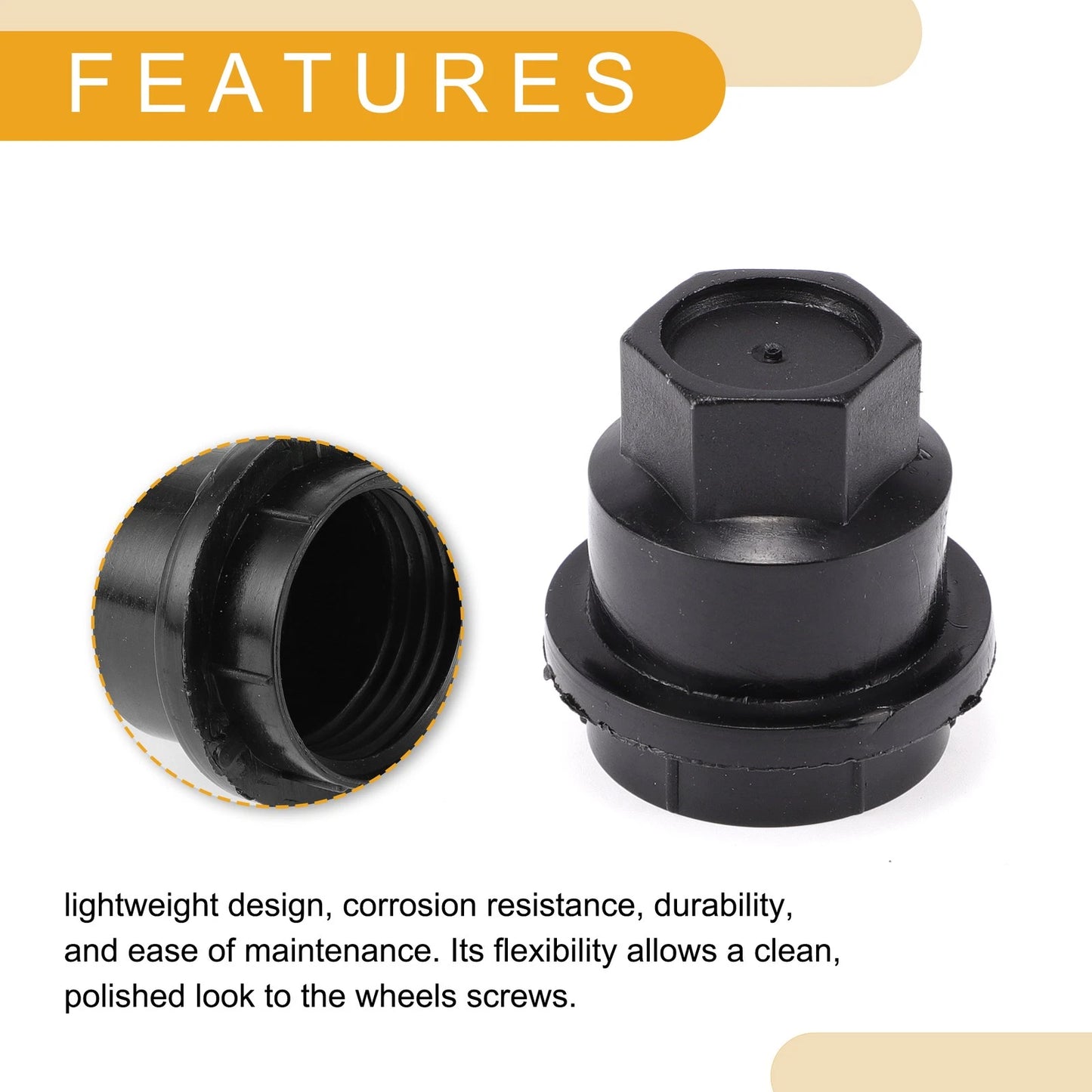Wheel Lug Nut Bolt for GMC Sonoma (1991-2004) Plastic Black 20 Pcs