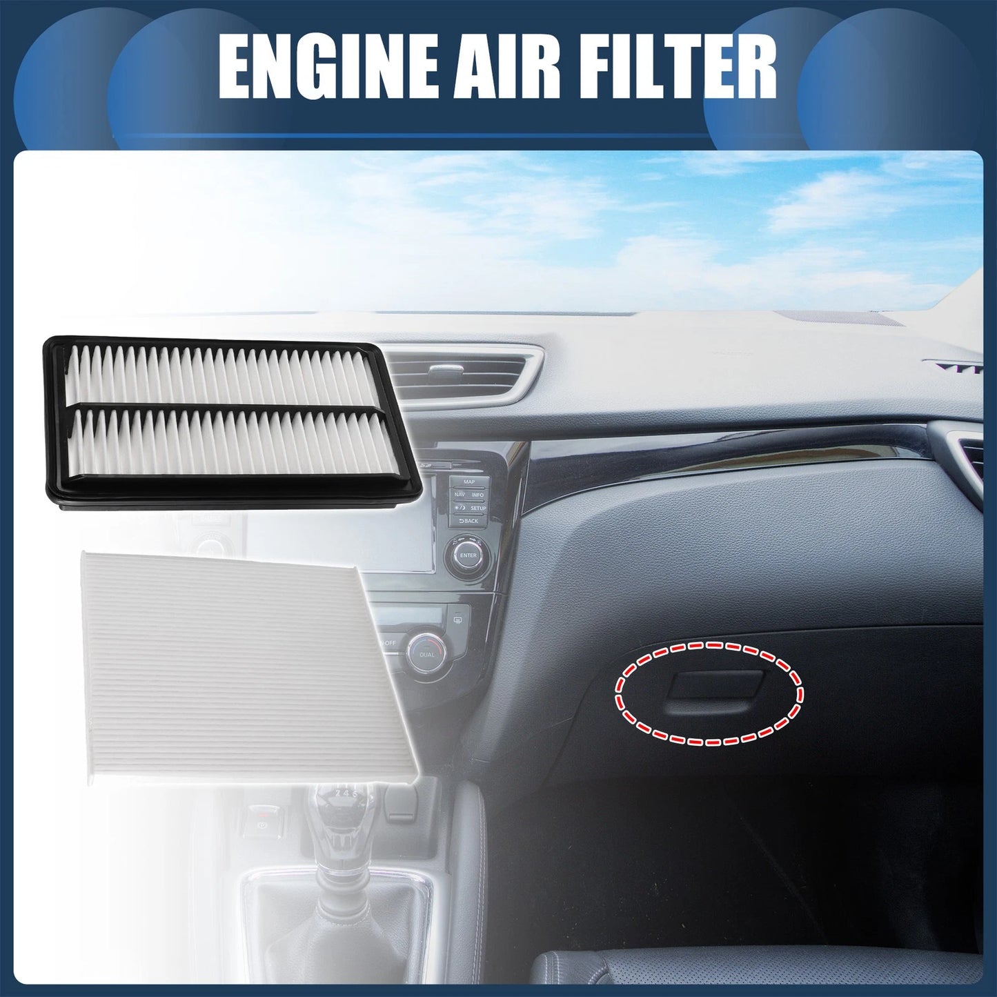 Set Engine Air Filter for Acura MDX (2016-2020)