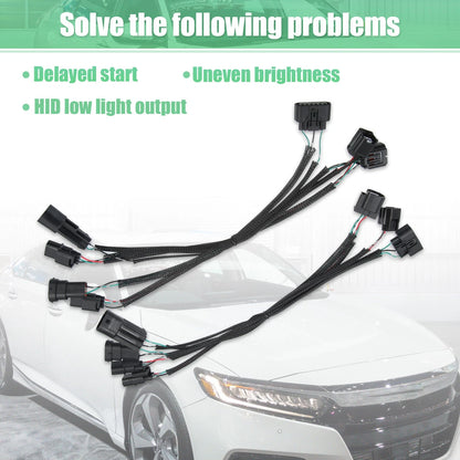 Headlight Adapter Wires for Honda Accord Sedan Halogen to Touring LED (2016-2017)