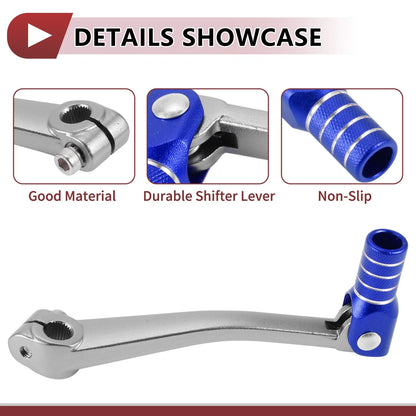 Folding Gear Shifter Lever Titanium Tone Blue for Bosuer 125