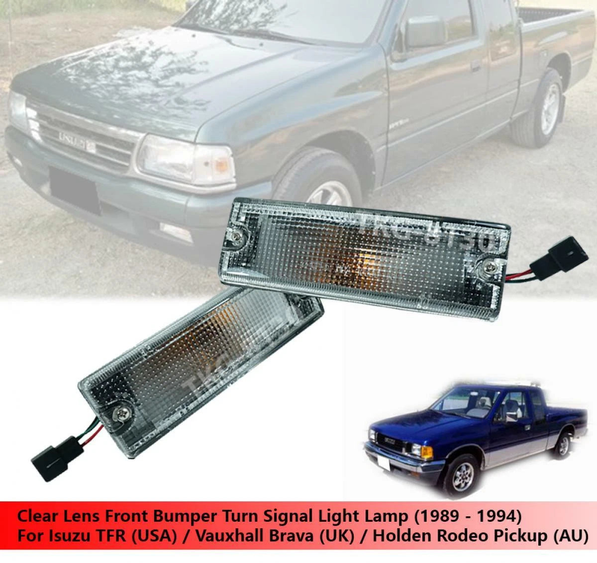 Clear Front Bumper Light for Isuzu TFR / Vauxhall Bravo / Holden Rodeo (1997-2004)