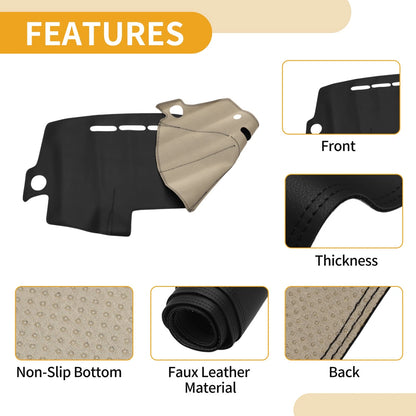 Dashboard Cover Black for Kia Picanto Morning (2004-2011) 1 Pcs Anti-Slip