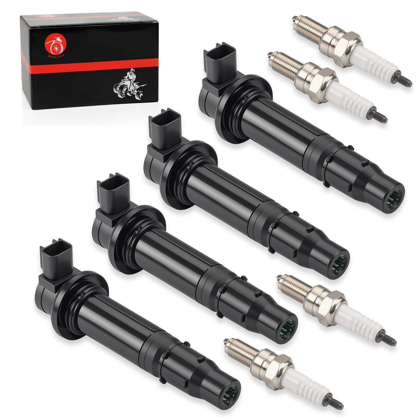 4 Pack Ignition Coils & Spark Plug for Yamaha YZF R6/R6S 2003-2009