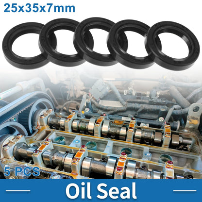 Oil Seal / 25x35x7mm / Shaft Seal Nitrile Rubber Black 5 Pcs for Make Model