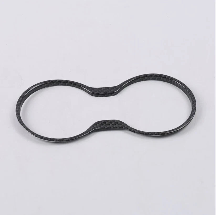 Carbon Fiber Front Water Cup Holder Cover Trim for 2017-2021 Jeep Compass